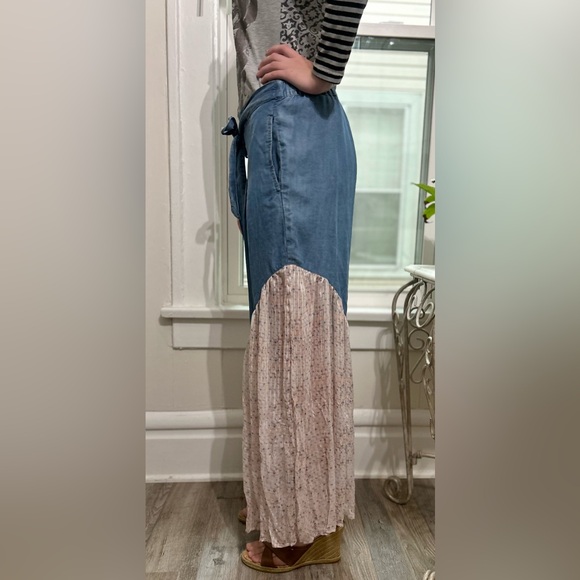 Gemma + Jane Jeans Wide Leg Flared Chiffon Bohemian Cottagecore 60s 70s Sz Small - Picture 6 of 7